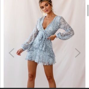 Kerry Layered Balloon Sleeve Dress Grey Selfie Leslie